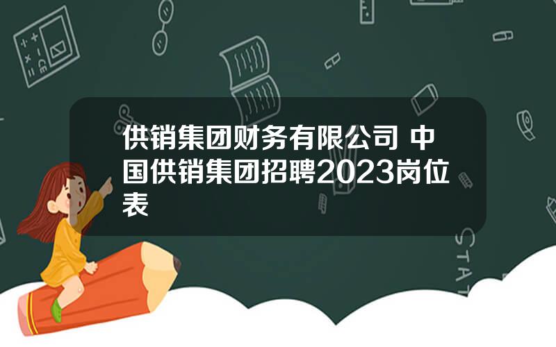 供销集团财务有限公司 中国供销集团招聘2023岗位表